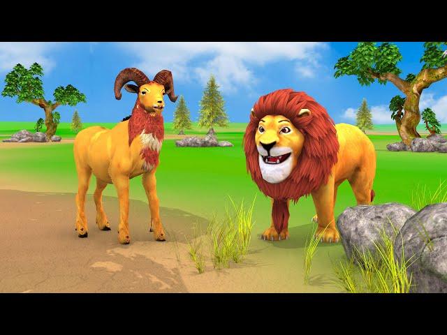 Sheep Turned into a Lion | Cartoon Animals Stories | Funny Elephant Tv