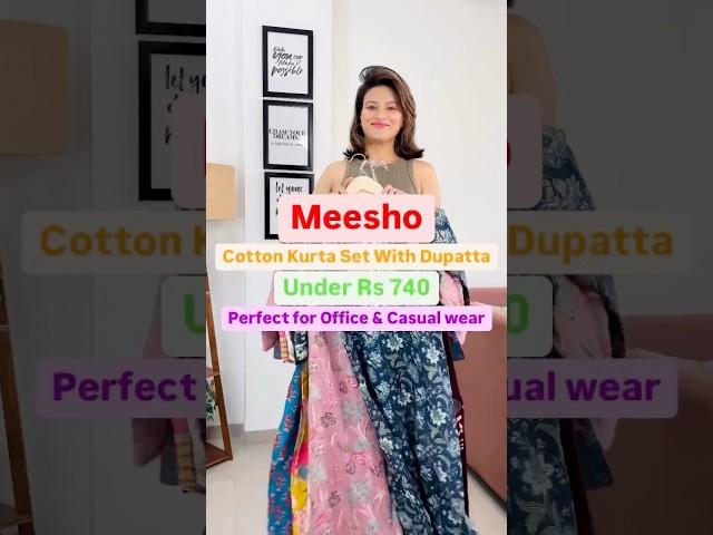 Meesho cotton kurti pant dupatta haul l Latest cotton kurta set meesho #meesho #kurtiset #trending