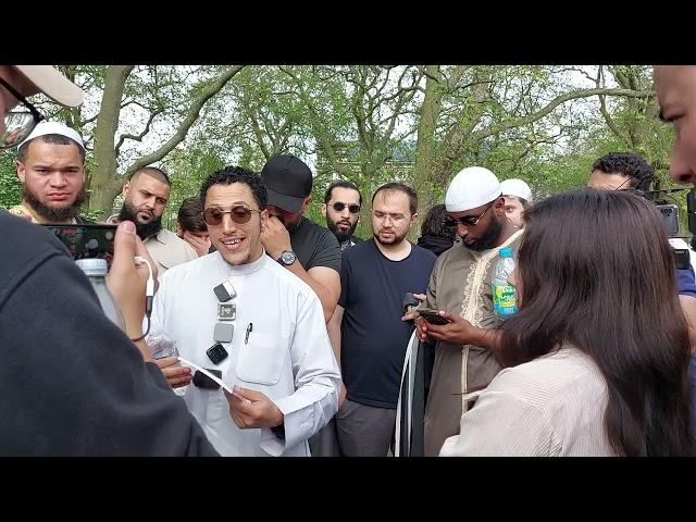 Young Romanian Girl Accepted Islam! Shamsi and Visitor Speakers Corner Sam Dawah