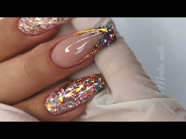 How to do the BEST GLITTER NAILS by @Merlin nails / nail education, online course