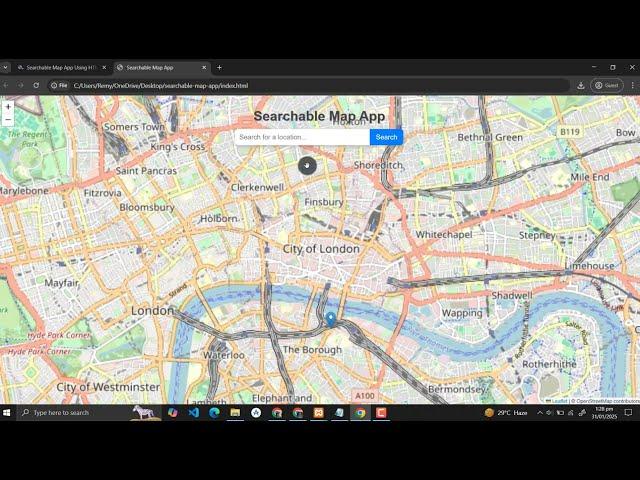 Searchable Map App Using HTML, CSS and JavaScript with Source Code