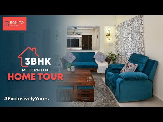 Modern Luxe 3BHK Home Interiors | Exclusively Yours | Bangalore | Bonito Designs