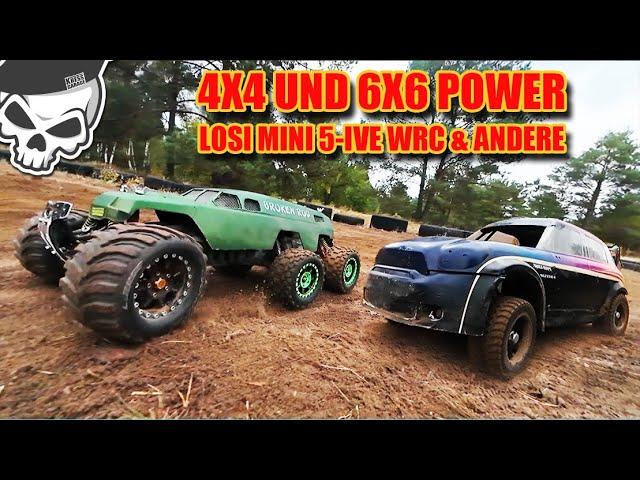 Rc Basher in SlowMotion und ein Losi 5-ive Mini WRC Spezial Traxxas XTR und Arrma Karton 100km/h