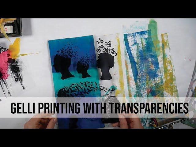 Gelli Printing with Dina Wakley MEdia Transparencies by Laura Dame