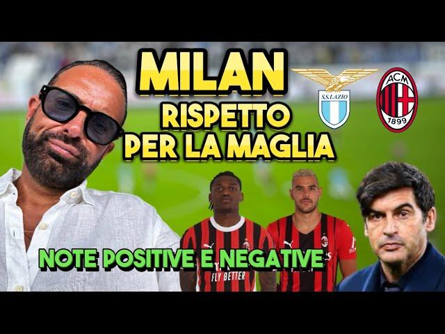 MILAN UMILTÀ E RISPETTO PER LA MAGLIA,LE NOTE POSITIVE E NEGATIVE CONTRO LA LAZIO