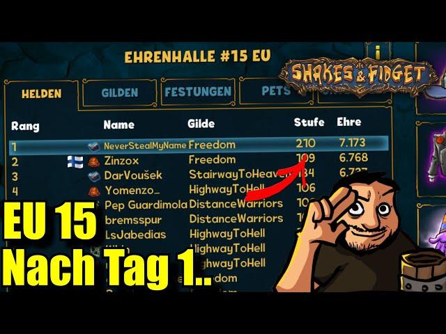 Shakes & Fidget - Stufe 210 unter 24h  EU15 Serverstart *1887 SFGame