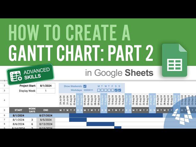 Create a Gantt Chart in Google Sheets - Part 2: Work Days