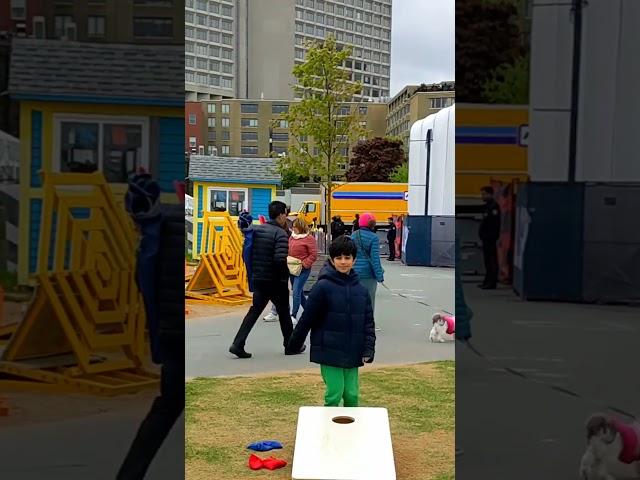 Epic Cornhole Showdown! QuestBoy vs Dad – Who Will Win?  #CornholeChallenge #FamilyFun