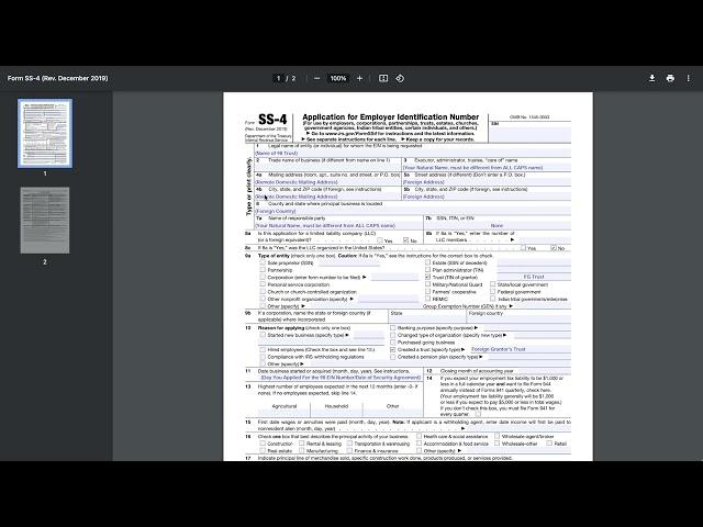 How to Get the 98 Trust EIN by Filling Out IRS Form SS4