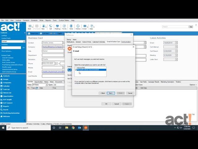 Act! Training Video - Configuring Outlook Integration