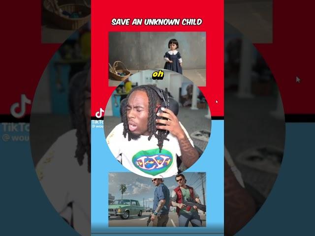 Save A Child Or Play GTA 6 Early *kai Cenat Reaction #shorts