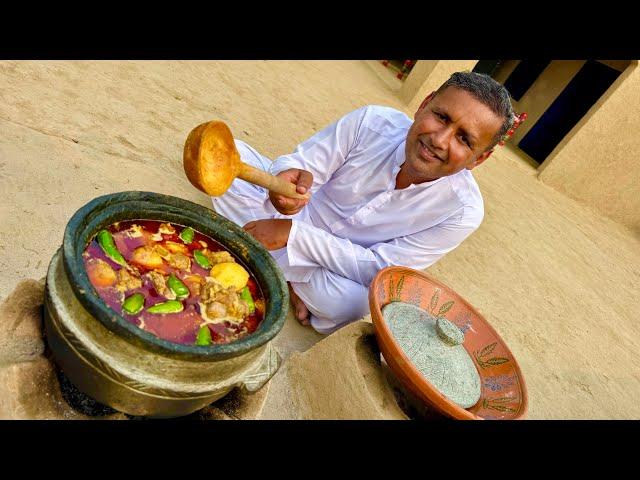 Aloo Gosht Recipe | Cooking in Stone Pot | Special Shobra Recipe | Village Food Secrets