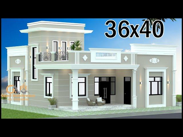 36x40 East Facing House Design With Vastu, Classic House Design, 4 Room House Design, Gopal Architec