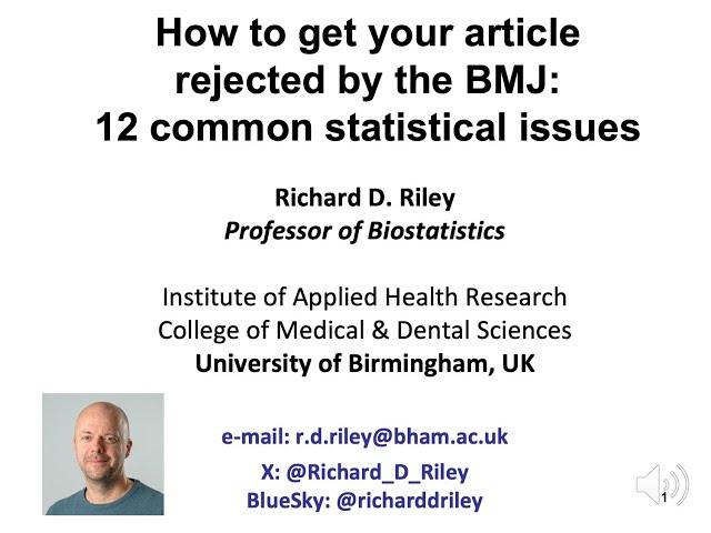 How to get your article rejected by the BMJ: 12 common statistical issues