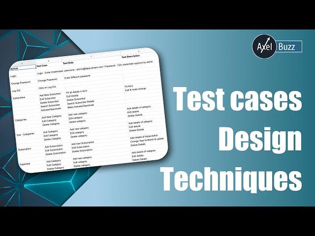 What are Test case design techniques? | software testing | AxelBuzz Testing