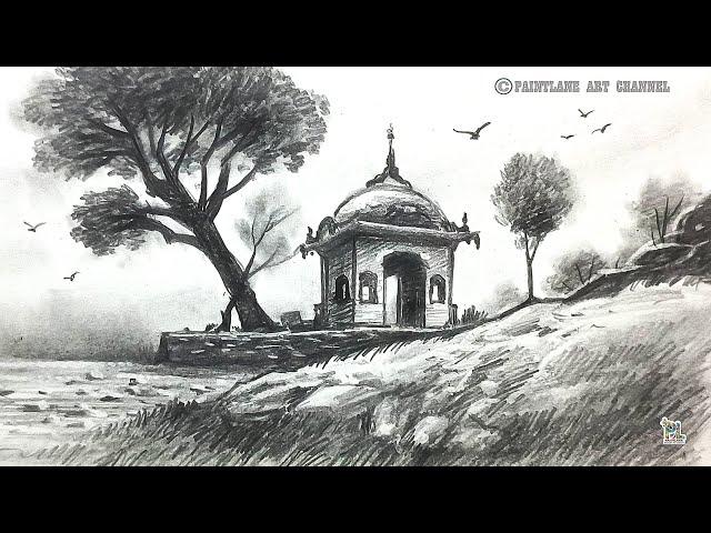 How to draw Old Temple in Scenery Art