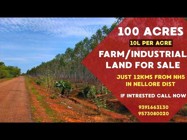 100 acres land for sale in andhrapradesh | farming/industrial land for sale in nellore