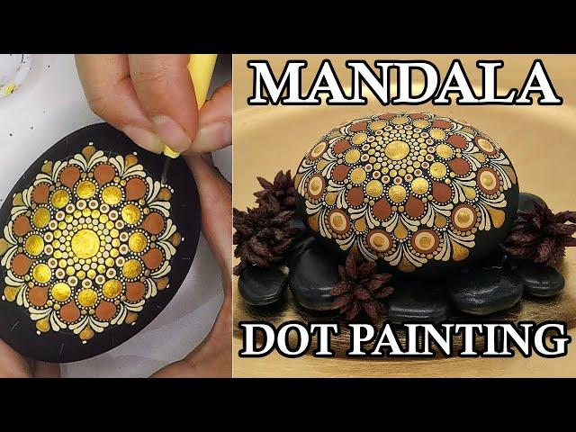 How to Paint Mandala Dot Painting Art Rock Beach Pebble Tutorial Painting Dotting Mandalas