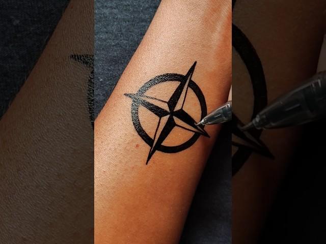 NATO Logo Temporary Tattoo on Wrist | l Pen Art".........#tattoo #tattoodesign #art #nato #shorts