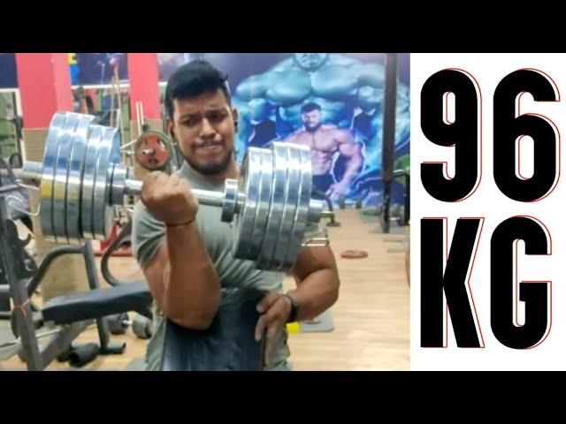 One Hand 96kg Dumbbell || Preacher Curl || challenge 