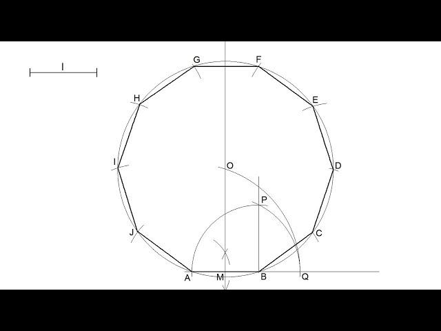 How to draw a regular Decagon knowing the length of its side