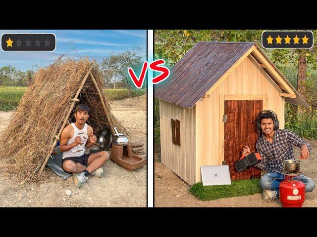 OVERNIGHT SURVIVAL CHALLENGE | Low Budget House Challenge 