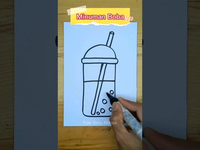 Menggambar minuman boba