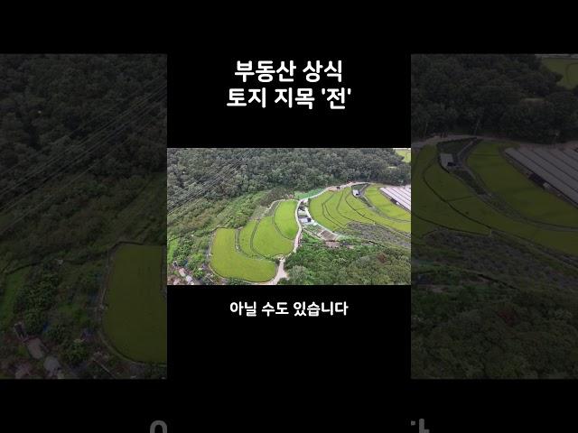 부동산 상식 토지 지목 '전'에 대해