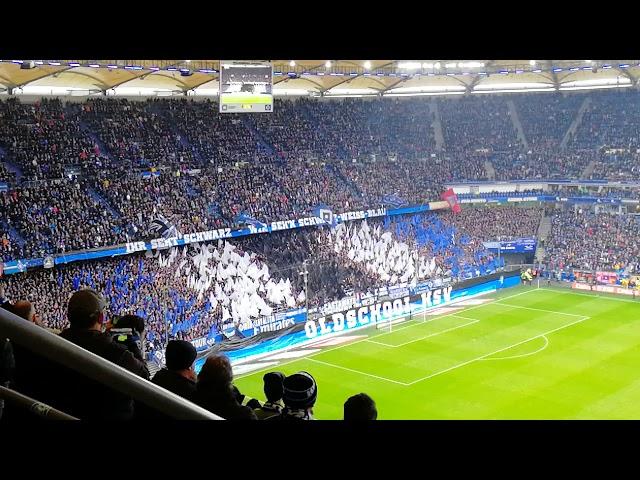 Hamburger SV - Karlsruher SC 08.02.2020 | Ausschnitt Fan-Choerographie HSV