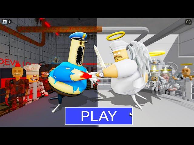 BARRY EXE Team VS ANGEL Team in BARRY'S PRISON RUN! New Scary Obby (#Roblox)