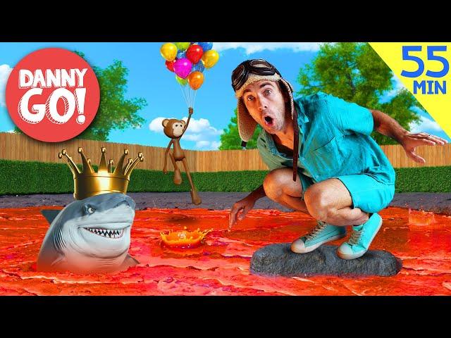 Lava, Sharks, Race Cars + more!  | 1-Hour Dance Party Compilation | Danny Go! Songs for Kids