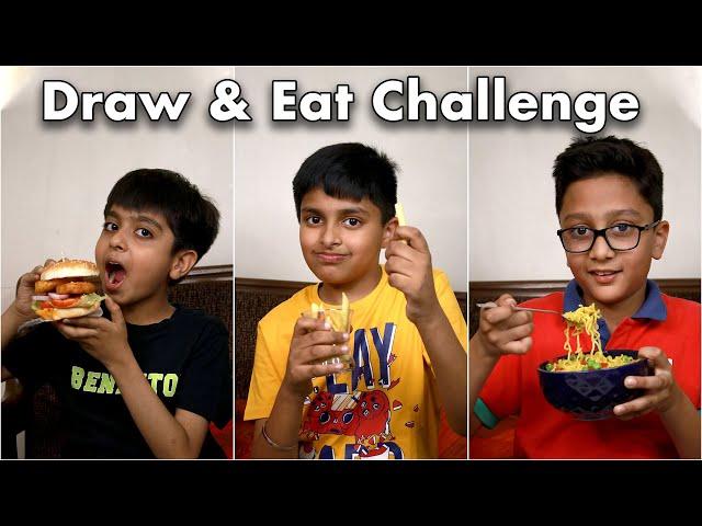 किसने जीता Challenge? Draw and Eat Challenge with My Friends | Fun Food Challenge | Sparsh Hacks