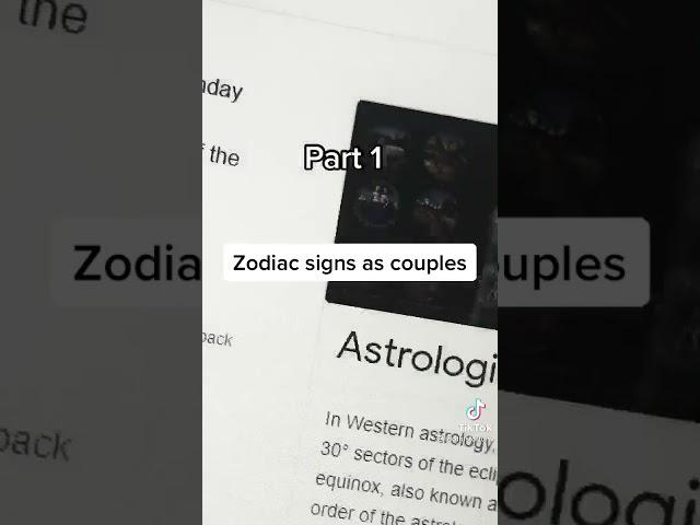 Zodiac signs as couples @idothisforfunv