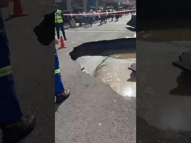 major sinkhole that has occurred in Dr Yusuf Dadoo Street in the Durban Central