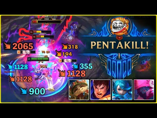 Best PENTAKILL Montage LoL FUN 2024 (Level 1, 1v5, Garen, Teemo, Gwen, Yorick, Xerath) #321