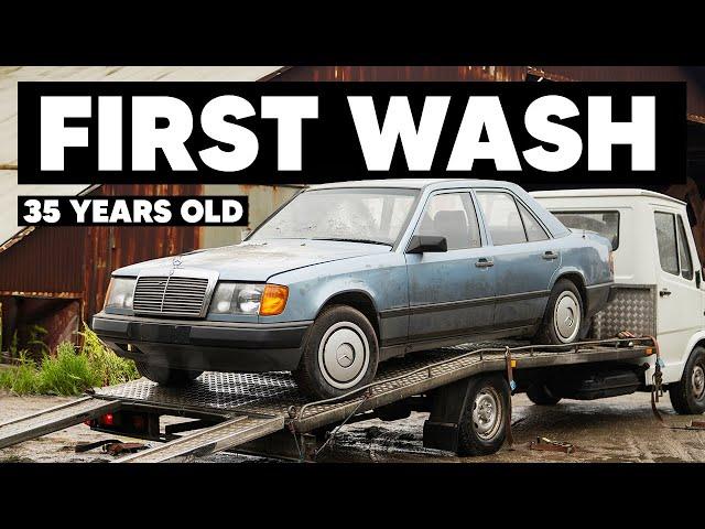 First Wash in Years: Detailing a BARN FIND Mercedes W124