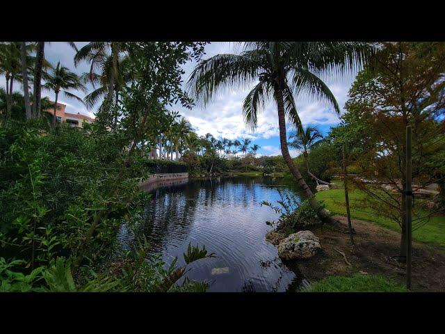 4K Lake Park ( Key Biscayne ) , Fall Walking Virtual Travel Tour , Miami Florida , November 2024