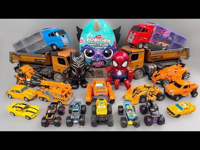 Hot Wheels Monster Truck Toy Set - Transforming Car Transporter BUMBLEBEE, RESCUE