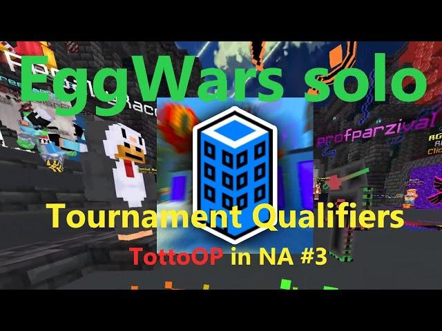 【EggWars Tournament】Cubecraft HQ's solo PreSelection TottoOP bedrock minecraft NA#3 PVP server game