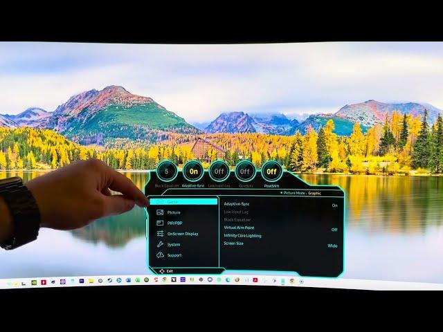Samsung G93SC 49" Odyssey OLED Monitor How to Set up HDR, G-sync and FreeSync