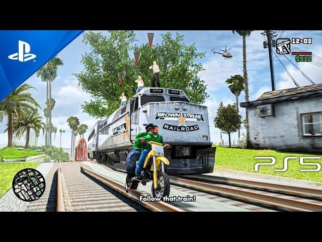 (PS5) The Train Chase | The most ICONIC mission in GTA EVER [4K HDR]