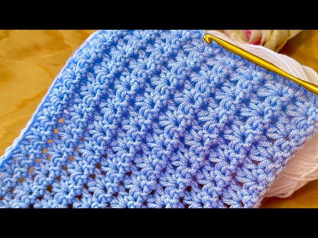 New Pattern! Very Easy & Pretty crochet stitch for baby blankets, shawls, bags,top