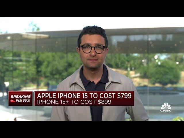 Apple reveals iPhone 15 pricing: $799 for base model and $899 for iPhone 15+