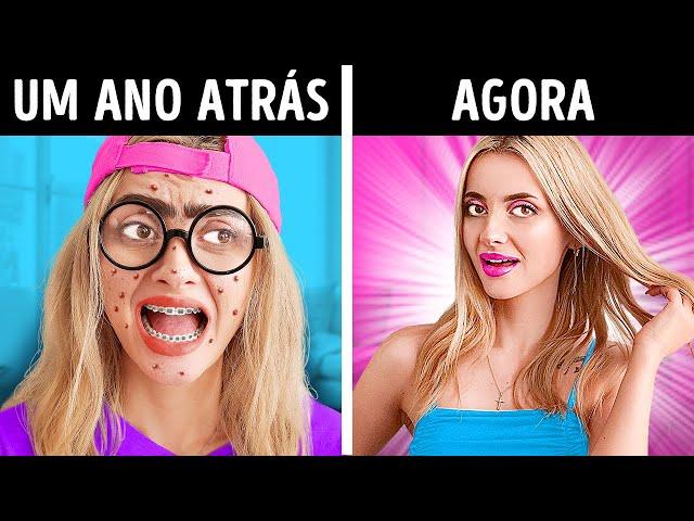 Transformação TOTAL de NERD para POPULAR | TRUQUES DO TIKTOK E ACESSÓRIOS DA AMAZON PARA FICAR LINDA