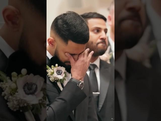 Sweet tears at the wedding ceremony#funny #cry #cute #sweet #wedding #groom #family #lucky #Love