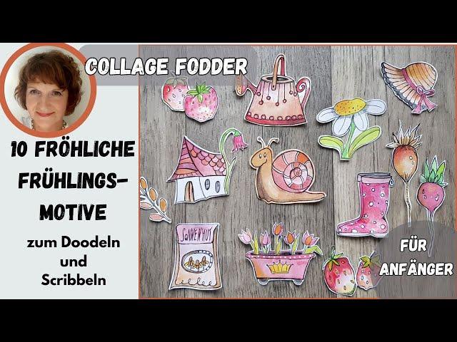 Doodel mit mir!  ️fröhliche Frühlingssmotive ️supereasy für deine Kreativprojekte ️ Collagefodder