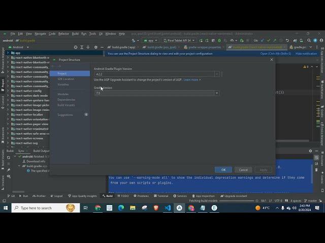 How to upgarde android gradle plugin(AGP) version and gradle version to latest in android studio