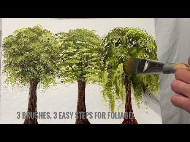 Top 3 Brushes for Trees  Easiest way to paint!!