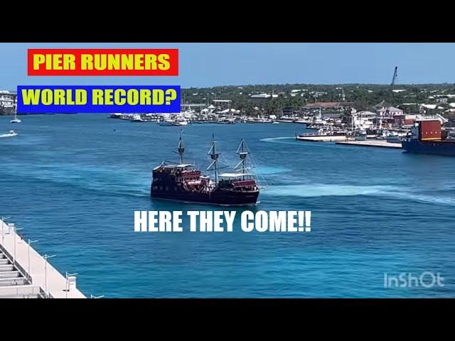 World Record: Cruise Ship Pier Runners Heckled By Others