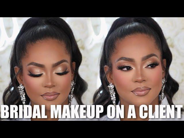 Flawless Bridal Makeup for Brown/Deep Skin Tones (melanin) soft glam